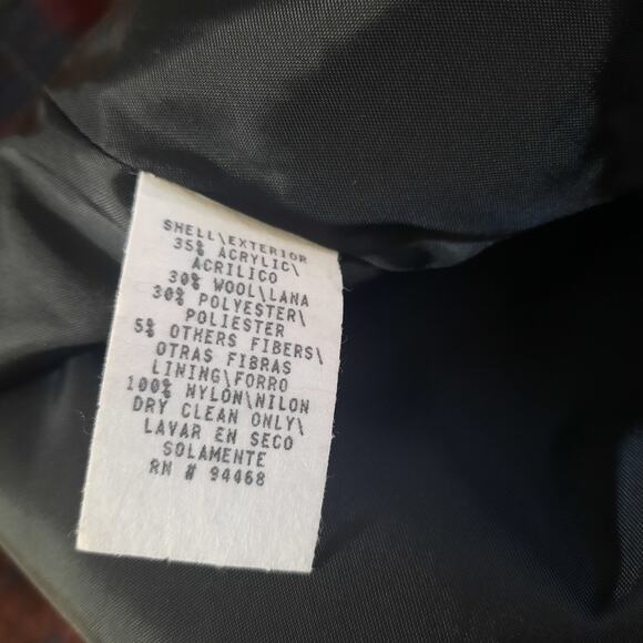 Alanni by DonnyBrook Womens Zip Front Plaid Lined Wool Blend Jacket Size 8 - Picture 5 of 6